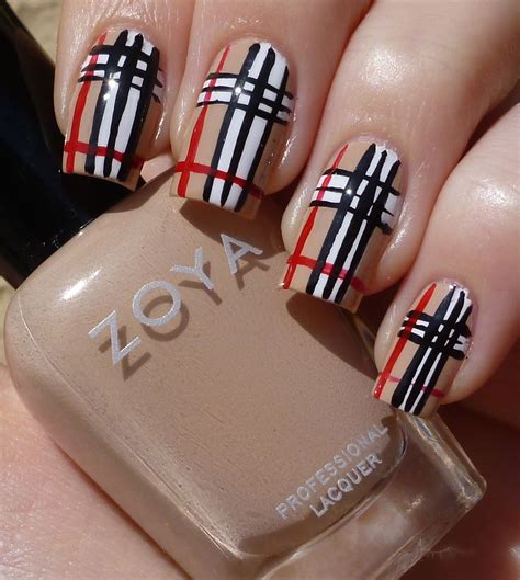 burberry design nails|plaid nail designs for women.